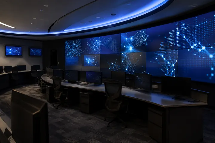A cyber security operations room